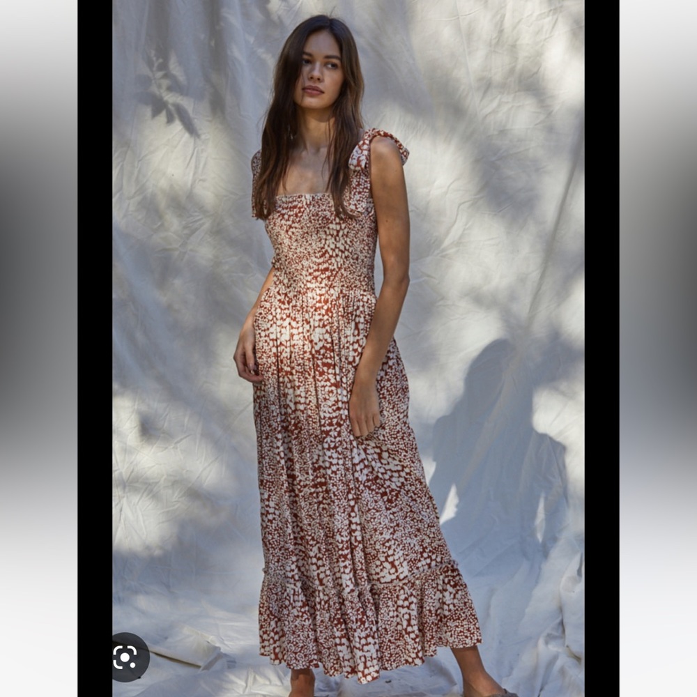 By Together smocked maxi dress in dusty sage